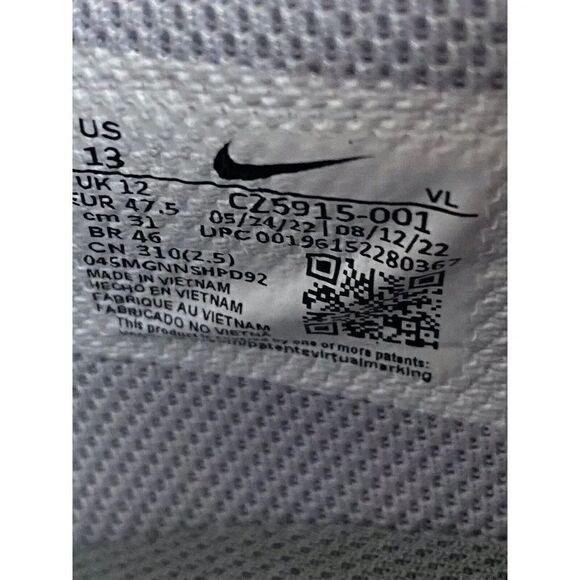 Nike Force Zoom Trout 8 Pro Metal Baseball Cleats Men’s Sz 13 Gray CZ5915-001 - Picture 11 of 11